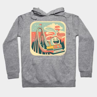 Cute Nostalgic 60s Roller Coaster, Stylish Vintage Hoodie